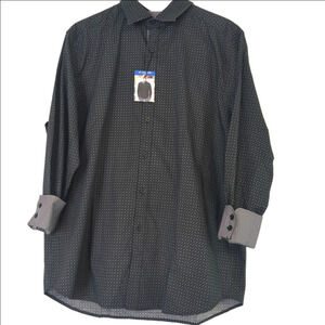 NWT Robert Graham Shirt Men's Large Black Geometric Button Luxury Dadcore